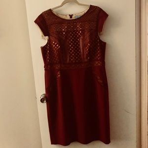 Pre-owned Antonio Melani Beautiful Burgandy Dress